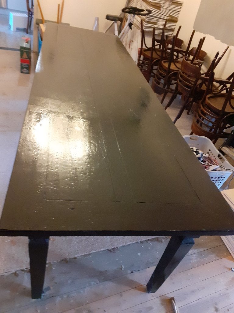 tafel met stoelen, Ophalen, Gebruikt, Koloniaal, Eikenhout