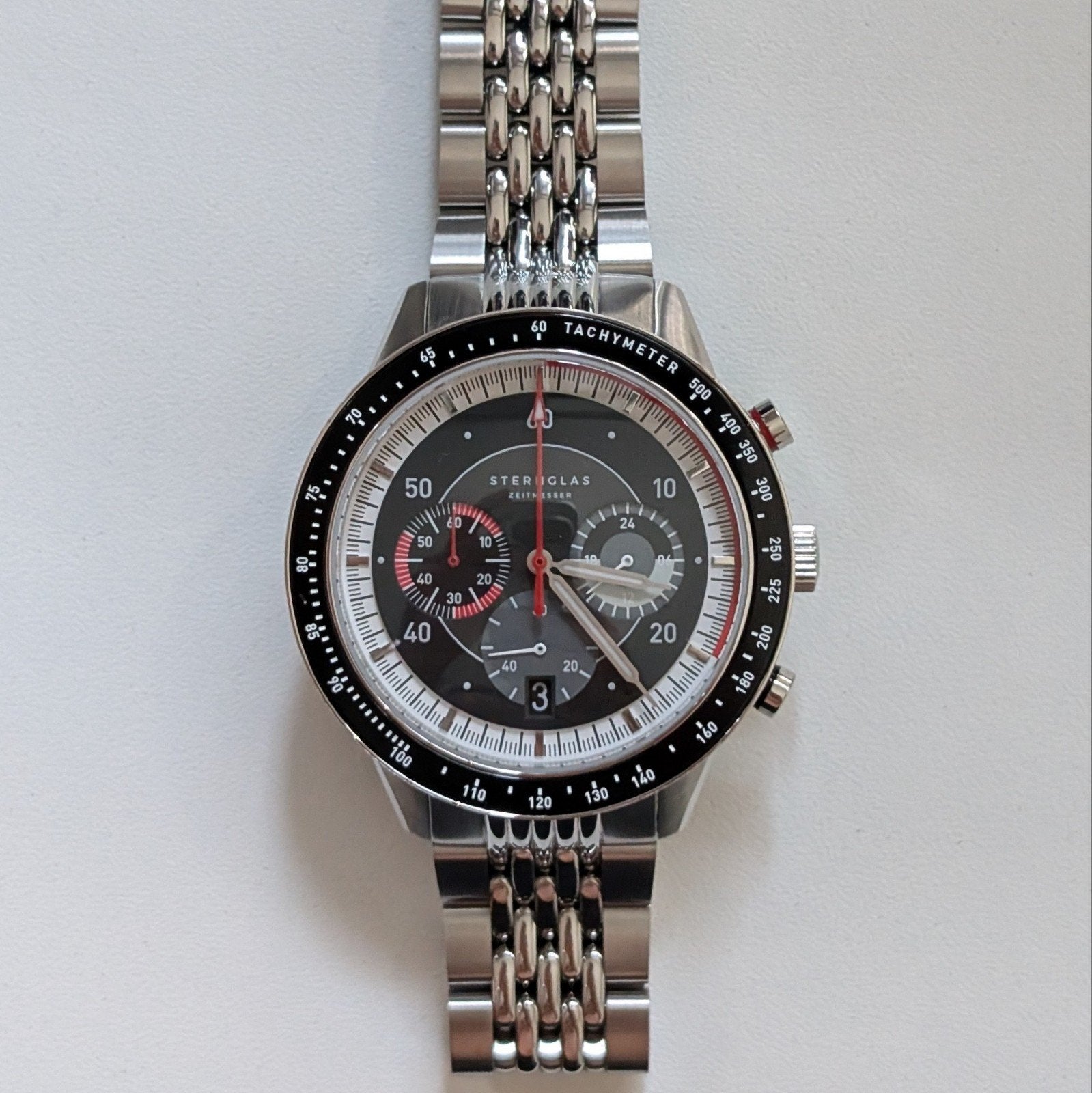 Men's watch - Sternglas Tachymeter, Sieraden, Tassen en Uiterlijk, Horloges | Heren, Overige merken, Staal, Staal, Polshorloge