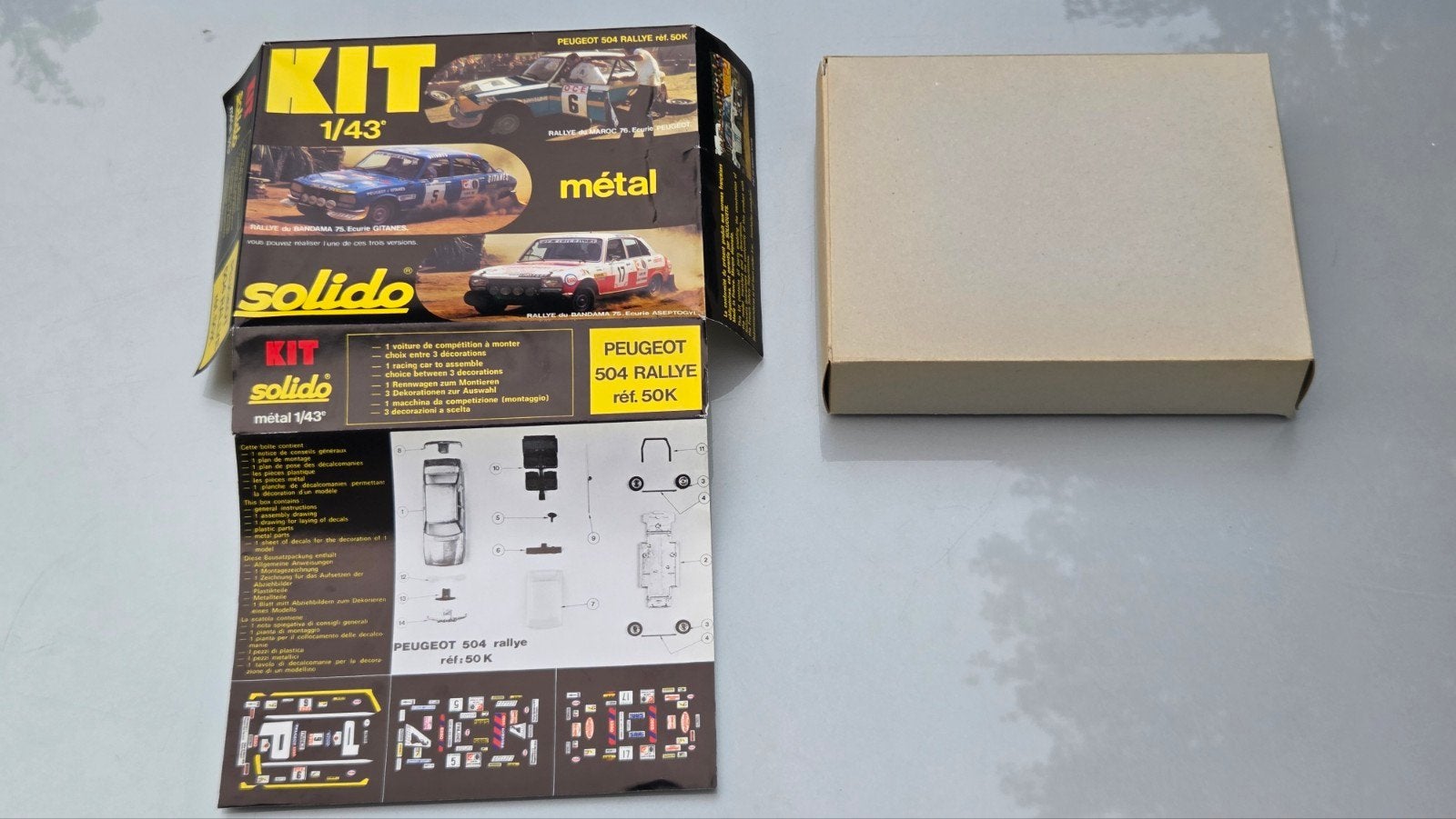 Oude Solido 1:43 Peugeot 504 rally model kit modelauto 50k