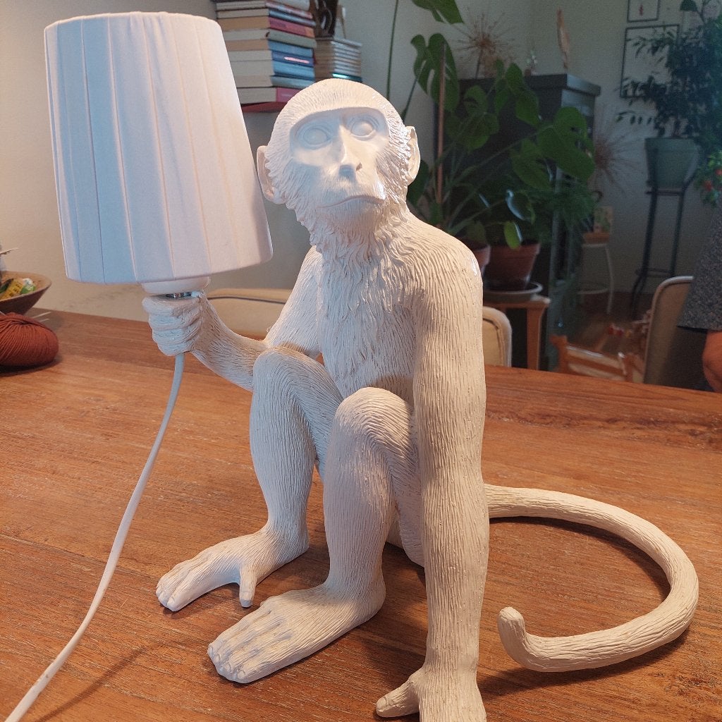 Tafellamp aap, Ophalen, Kunststof, 33 cm, Met schakelaar