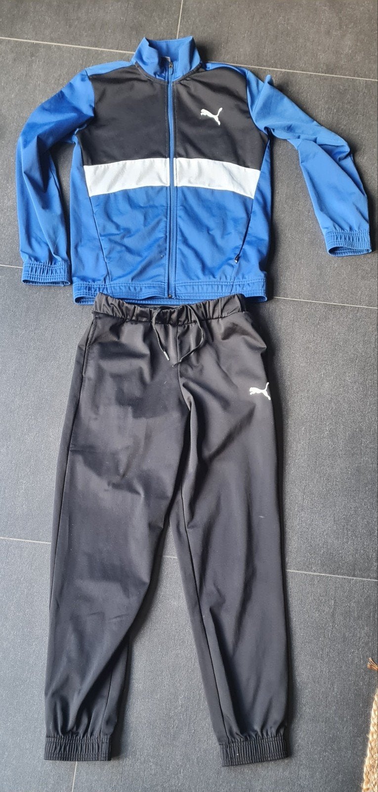 Puma Trainingspak Maat 164 - Blauw/Zwart, Ophalen of Verzenden