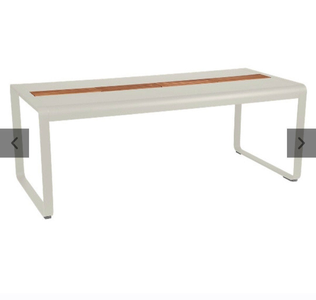 Nieuwe fermob  bellevie tafel met middenvak clay grey, Ophalen of Verzenden, Nieuw, Rechthoekig, Aluminium