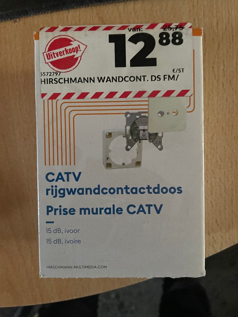 45x Nieuw Hirschmann Wandcontactdoos Ivoor 15db., Ophalen