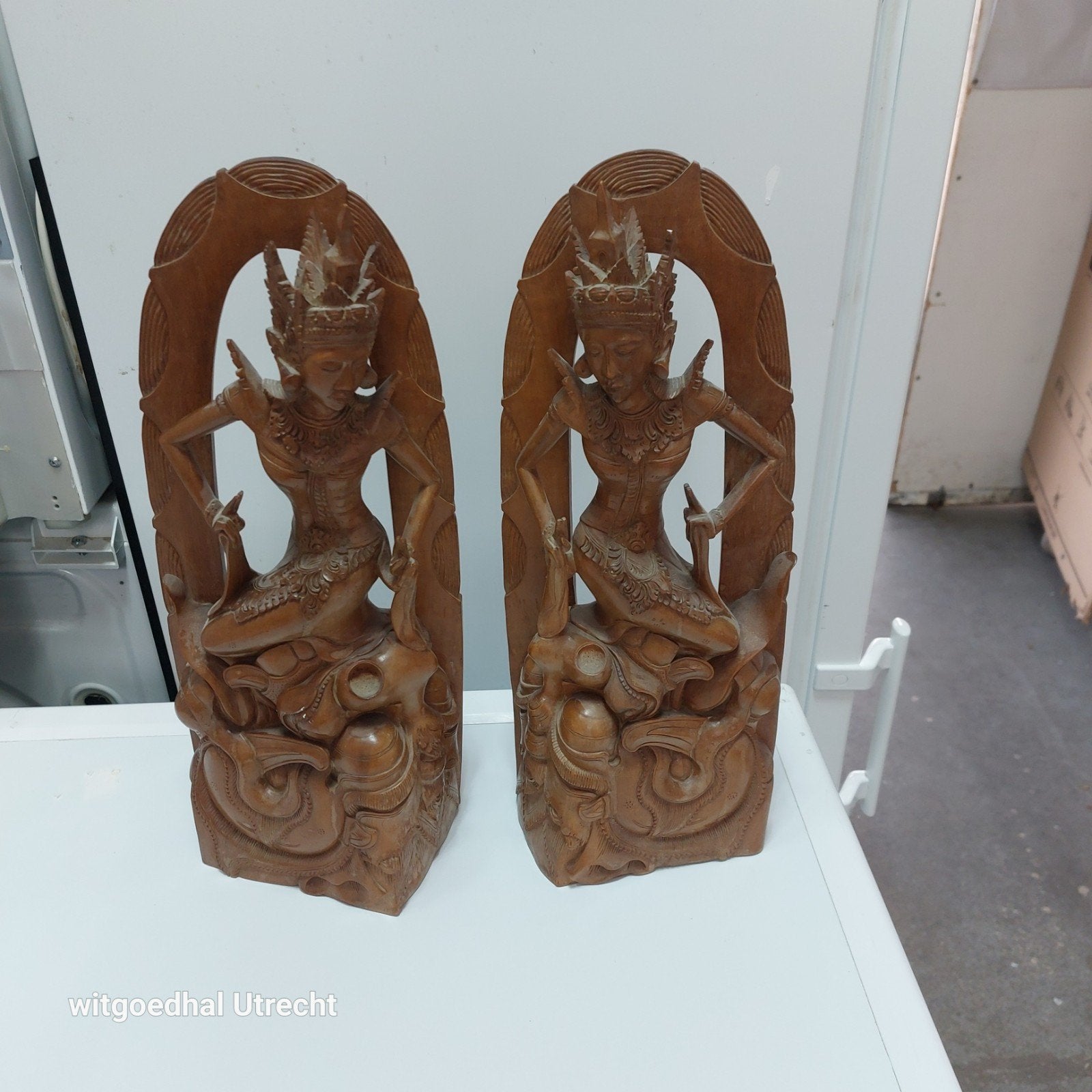 Houten snijwerk vrouwen,, Houtsnijwerk, Ophalen of Verzenden, Handgemaakt, 20 - 50 cm