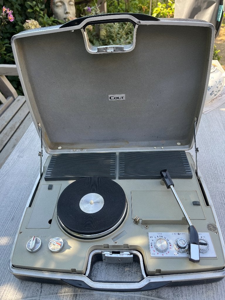 Vintage draagbare koffer platenspeler, Ophalen of Verzenden, Gebruikt, Platenspeler, Overige merken