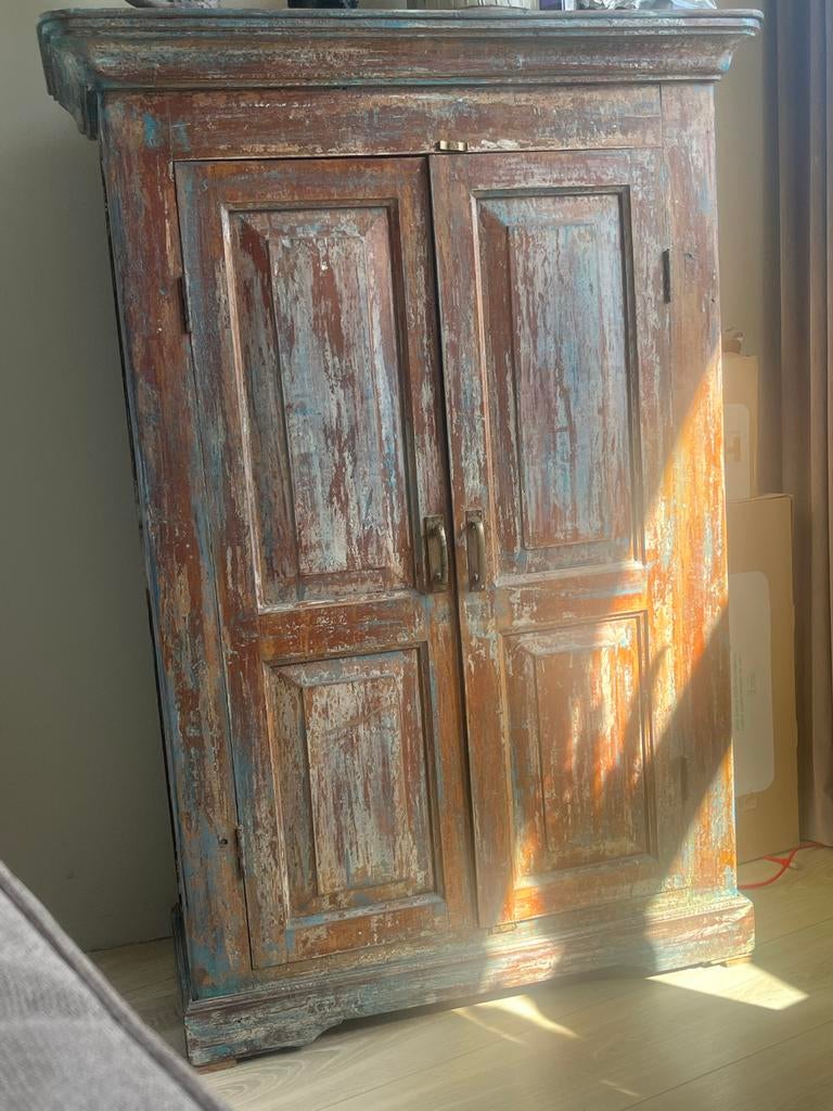 Rustieke Indiase kast met 2 deuren - Nieuwstaat, Ophalen