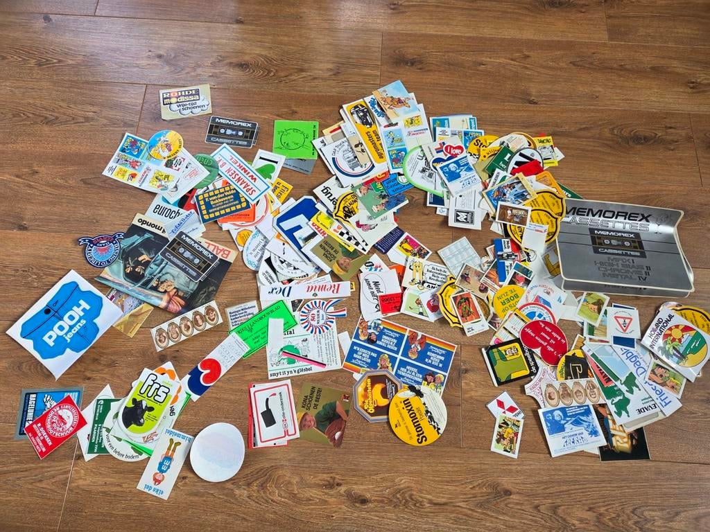 Grote collectie vintage stickers en reclameplaatjes, Verzamelen, Ophalen of Verzenden, Gebruikt, Merk