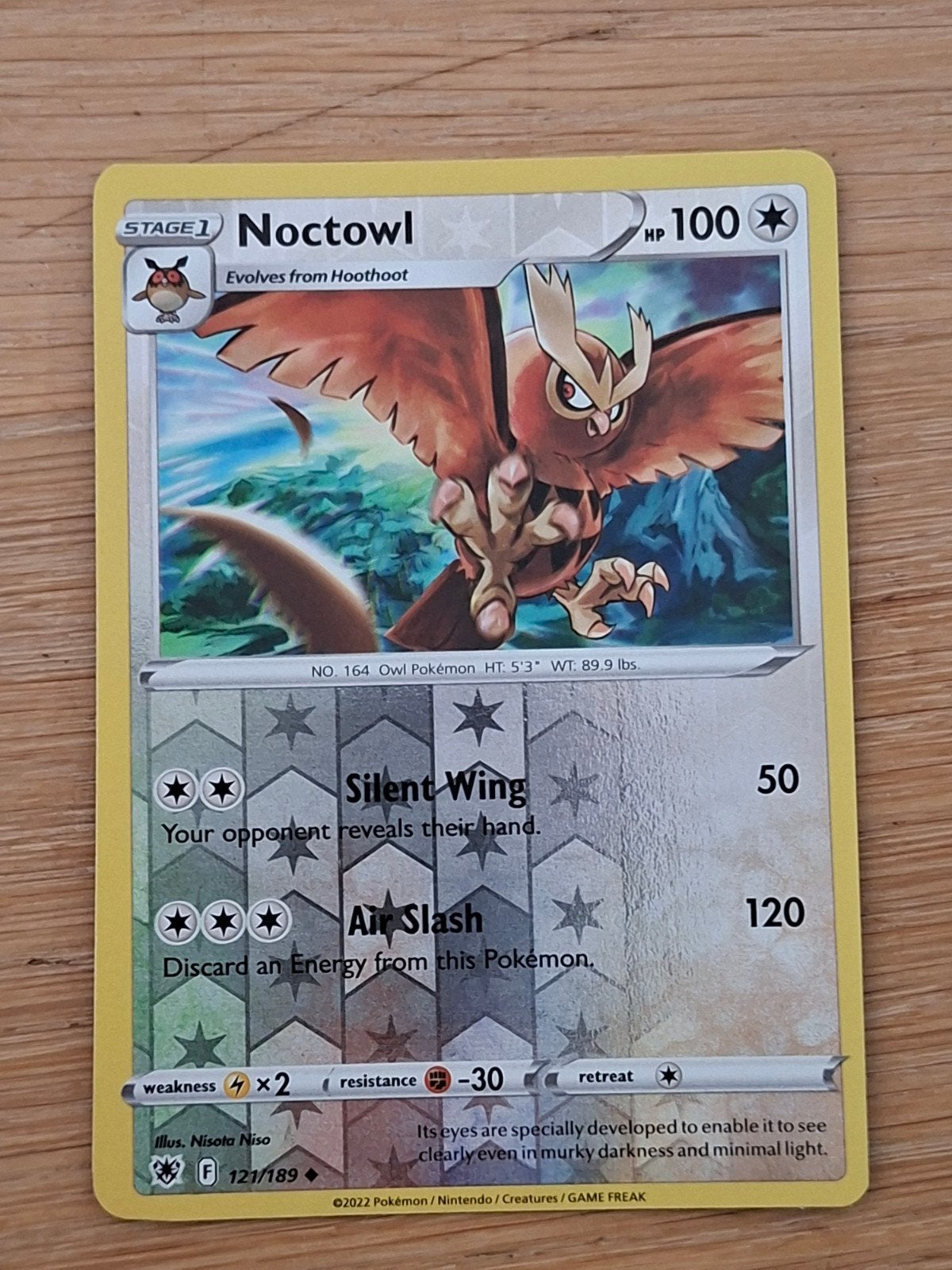 Noctowl Reverse  - Astral Radiance (121/189) Pokémon Kaar, Ophalen of Verzenden, Zo goed als nieuw, Losse kaart, Foil