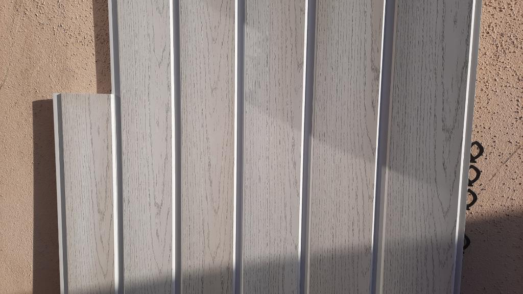 6x witte plastic PVC schroten essen hout print 15,34 meter, Ophalen, Gebruikt, Overige materialen, Minder dan 20 mm