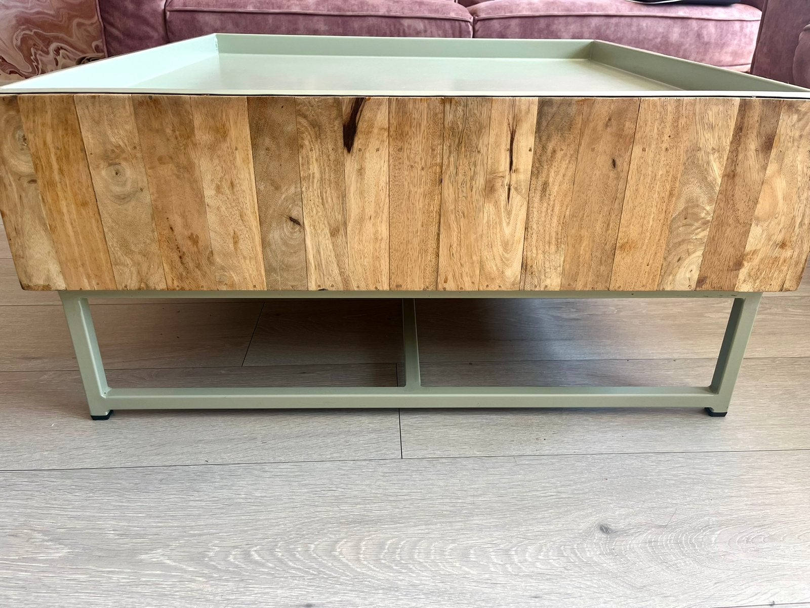 Salontafel By Boo 84x84 mangohout, Huis en Inrichting, Tafels | Salontafels, Ophalen, 50 tot 100 cm, Vierkant, 50 tot 100 cm