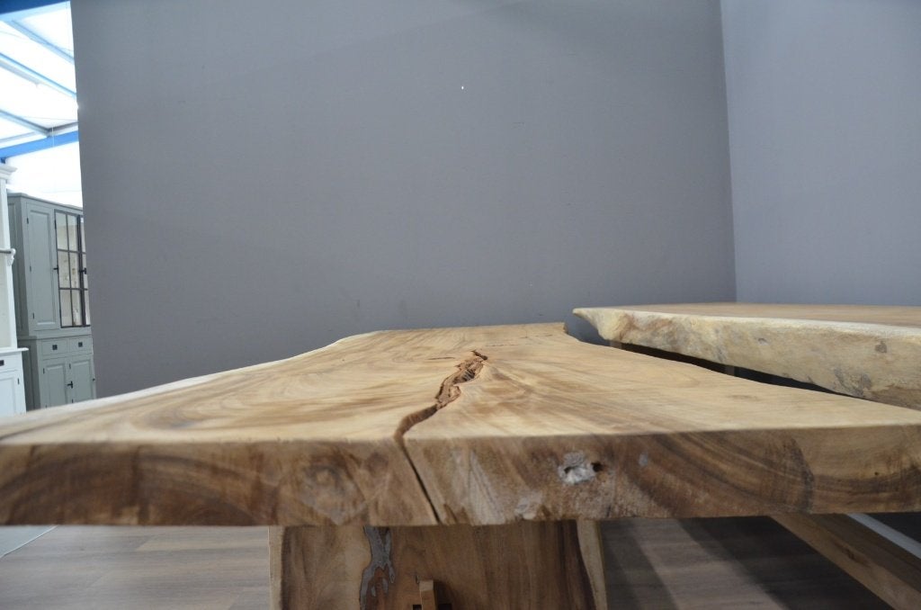 Boomstamtafel 320 cm suar -BT 226 – 3,2 meter boomstamtafel, Ophalen of Verzenden, Nieuw, Hout