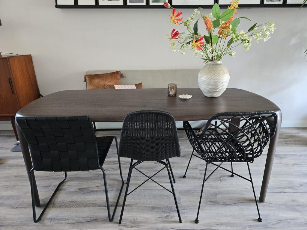 Drie zwarte eetkamerstoelen, Ophalen, Zwart, Drie