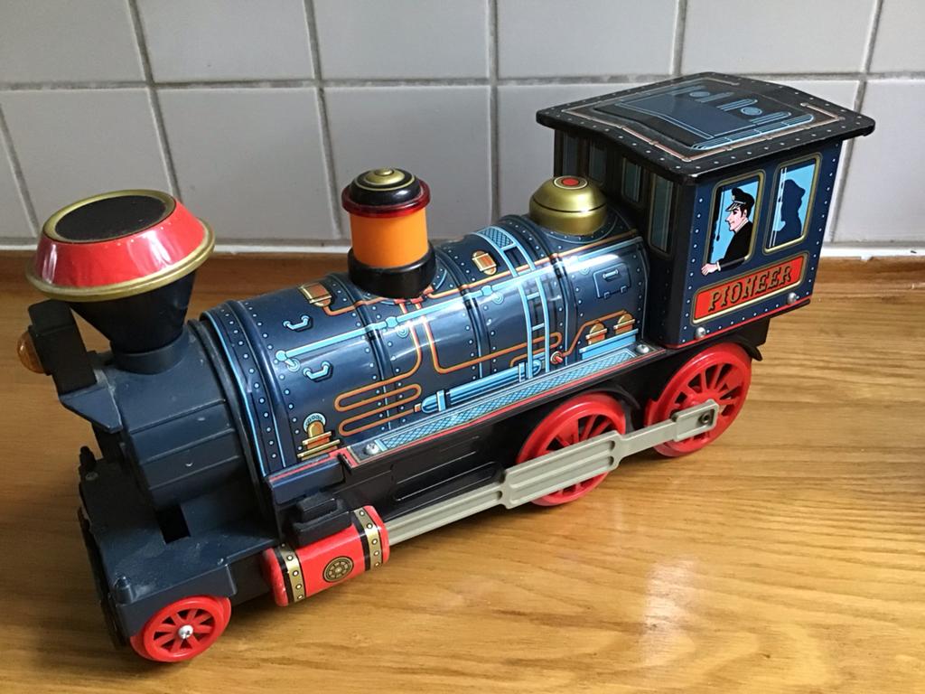 Vintage SKK Pioneer Blikken Trein - Speelgoed Locomotief, Kinderen en Baby's, Speelgoed | Speelgoedvoertuigen, Gebruikt, Ophalen of Verzenden