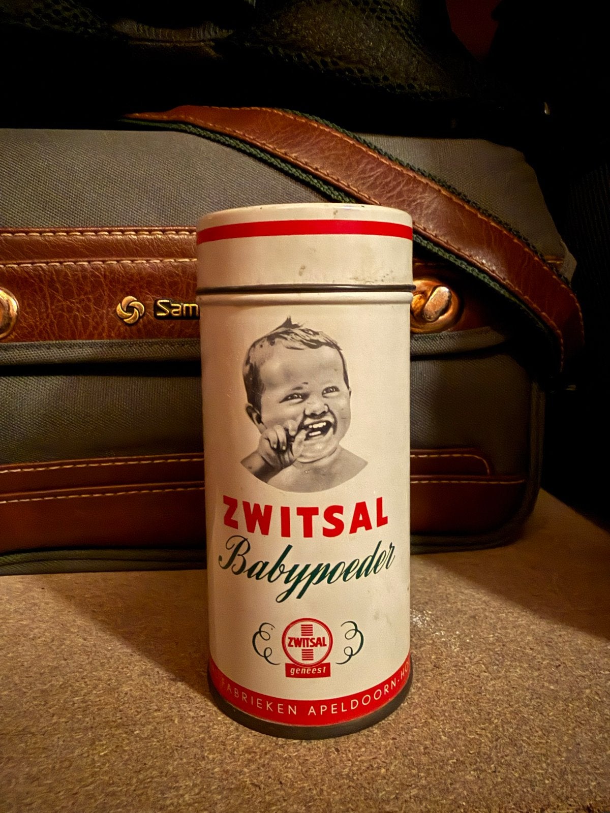 Vintage ZWITSAL BABYPOEDER Blik met inhoud - Jaren '50/'60, Ophalen of Verzenden