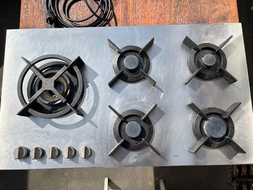 Atag HG9511MBA inbouw gaskookplaat met wokbrander 90 cm, Witgoed en Apparatuur, Kookplaten, Gebruikt, Ophalen of Verzenden, Inbouw