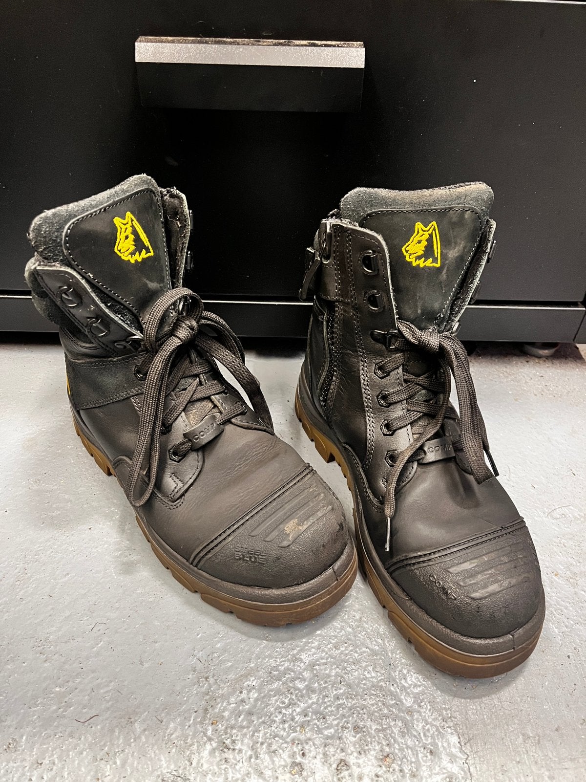 Steel blue werkschoenen black amber zip, Ophalen of Verzenden, Zo goed als nieuw