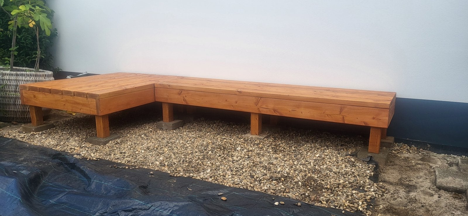 Loungebank, Tuin en Terras, Ophalen, Nieuw, Hout