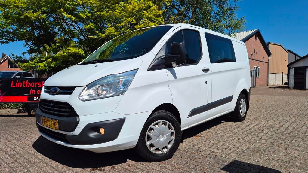 Ford Transit Custom 270 2.2 TDCI L1H1 Trend DC 5 PERSOONS-AI, Auto's, Voorwielaandrijving, Euro 5, Gebruikt, Zwart