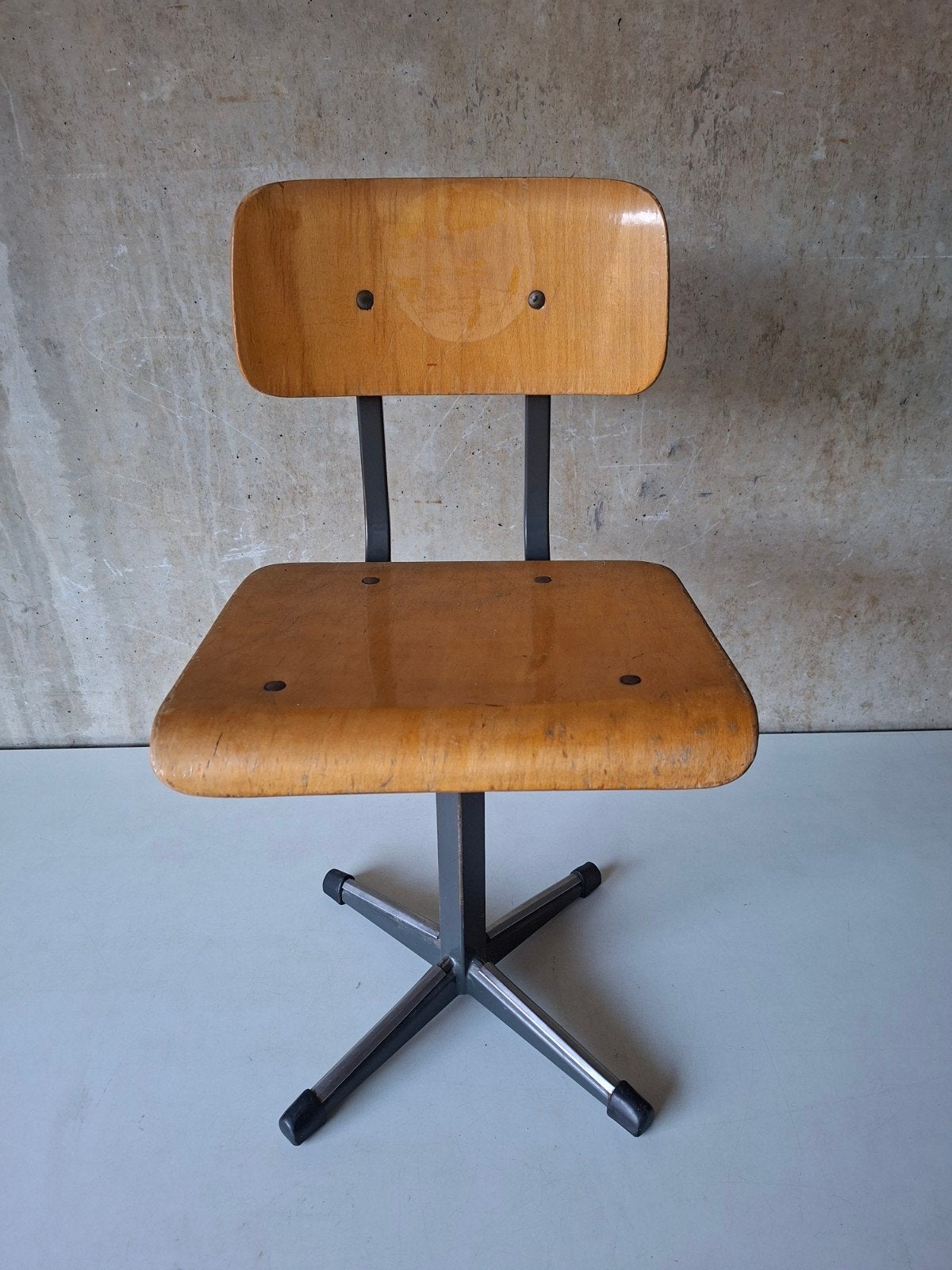 Vintage Marko kinder Bureaustoel - Hout en Metaal, Ophalen, Gebruikt, Overige kleuren, Vintage, Industrieel