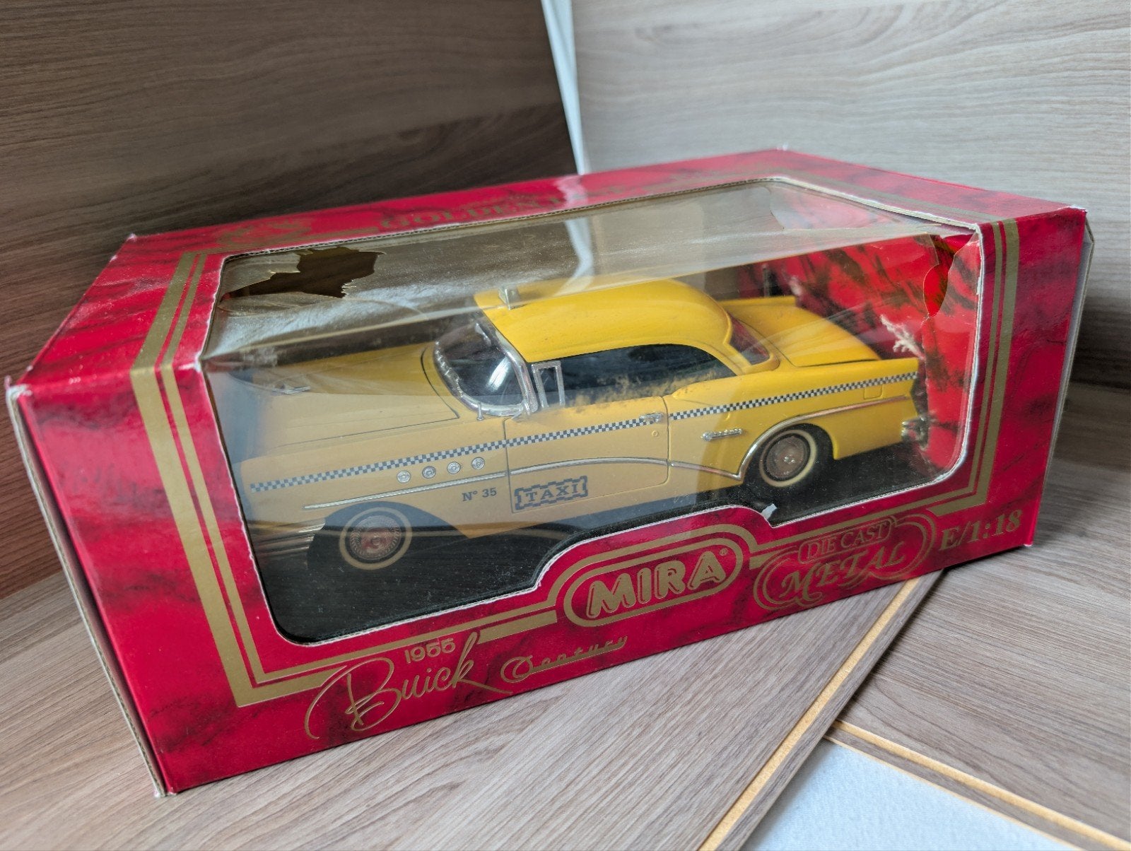 Mira 1955 Buick Century Taxi Diecast Model 1:18, Ophalen of Verzenden, Gebruikt, Auto, Overige merken