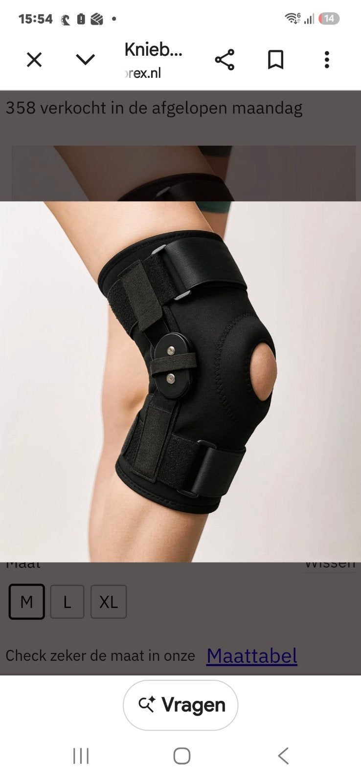 kniebrace met zijstabilisatoren maat L nieuw, Diversen, Braces, Ophalen of Verzenden, Nieuw