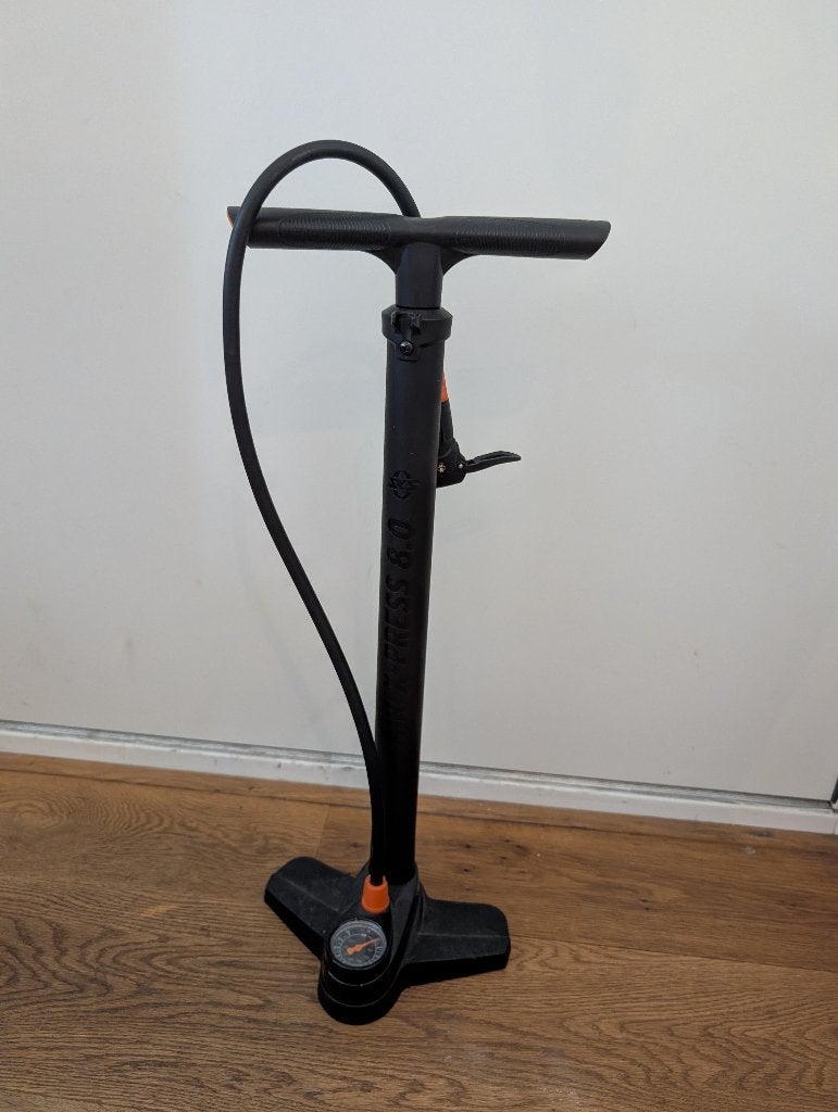 fiets pomp, Ophalen, Drukmeter, Gebruikt