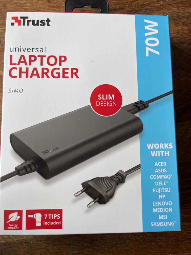 Trust universele laptoplader 70W -  (3 beschikbaar), Ophalen of Verzenden, Nieuw