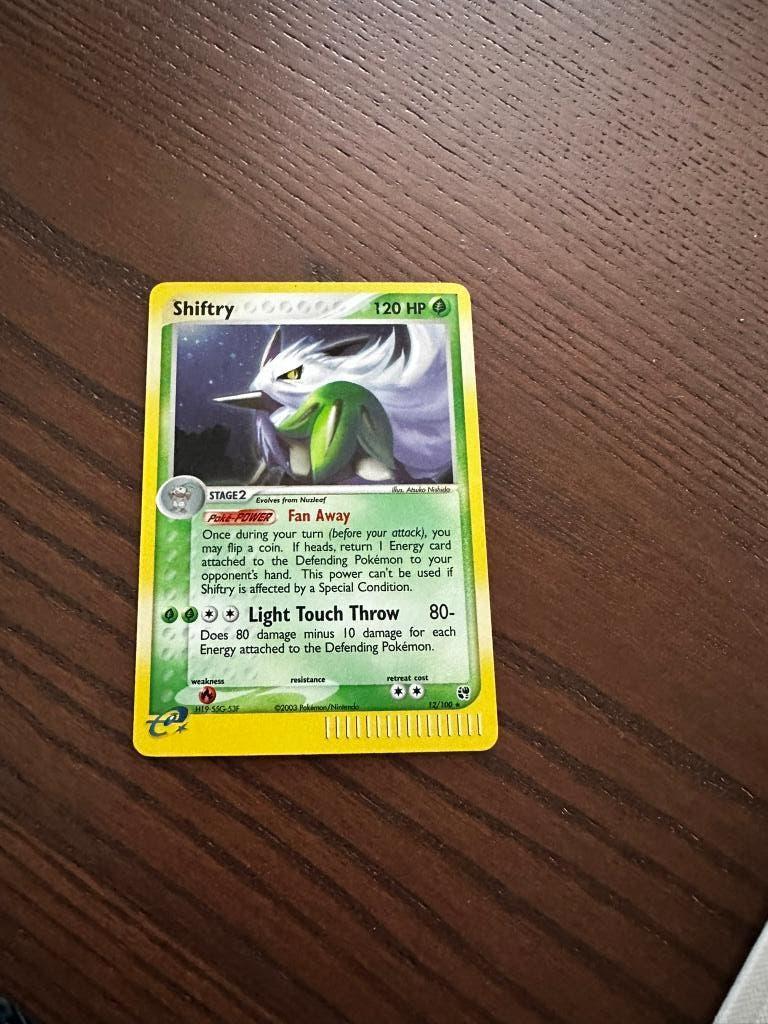 shiftry 12/100, Hobby en Vrije tijd, Verzamelkaartspellen | Pokémon, Ophalen, Gebruikt, Losse kaart