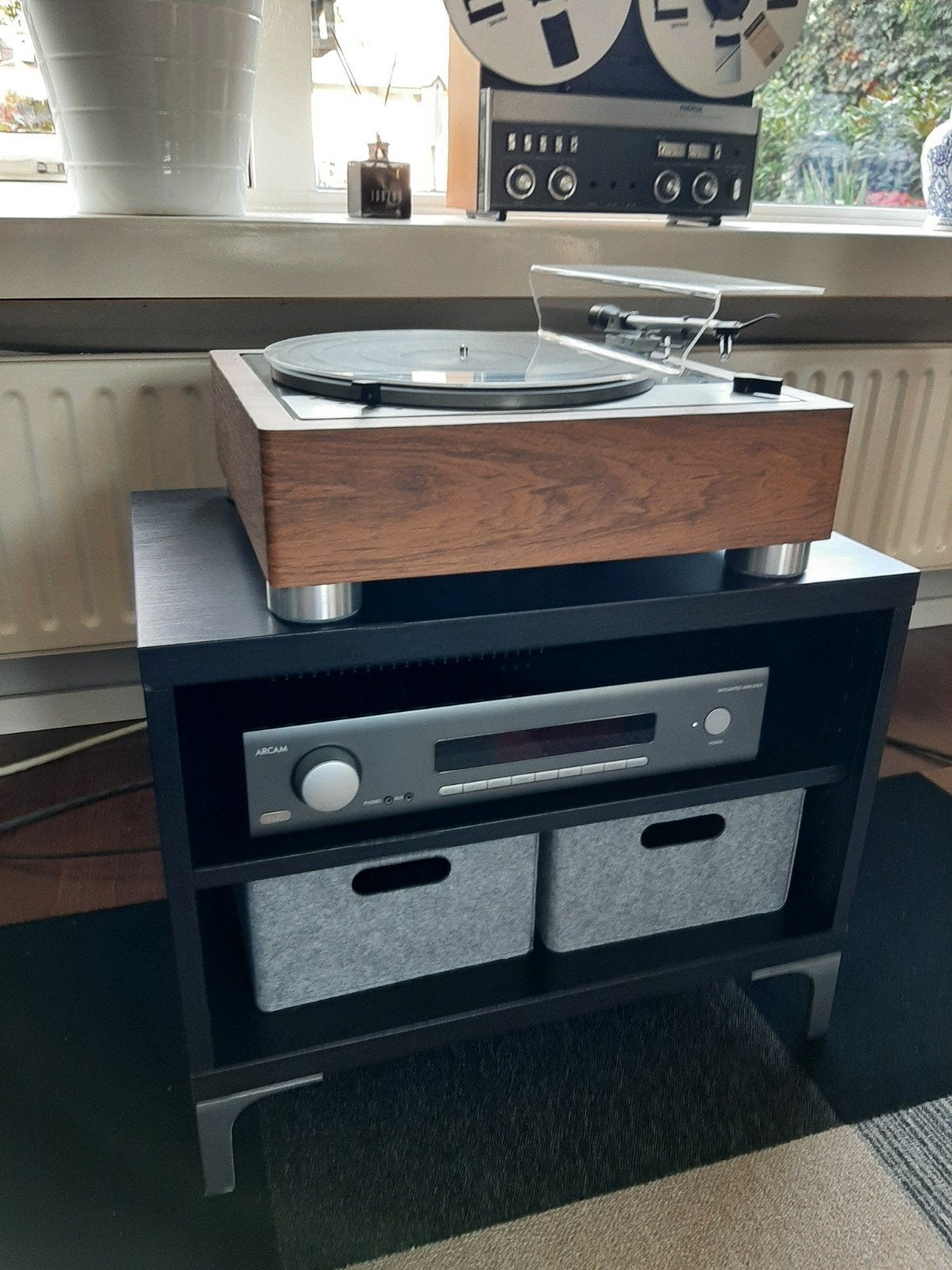 Lenco L75, massieve plint, Ortofon AS212, Ortofon Super OM30, Ophalen, Zo goed als nieuw, Platenspeler, Overige merken