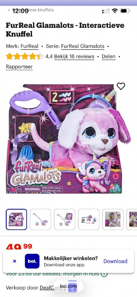 Fur Real Glamalots interactieve knuffel, Ophalen of Verzenden, Zo goed als nieuw, Overige typen