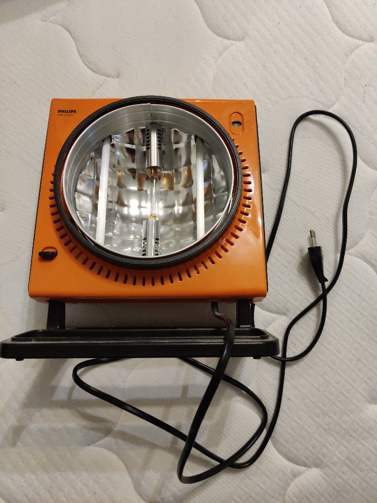 Vintage Philips HP3114 Space Age gezichtszonnelamp Pop Art, Ophalen of Verzenden, Gebruikt, Gezichtsbruiner, Minder dan 10 lampen