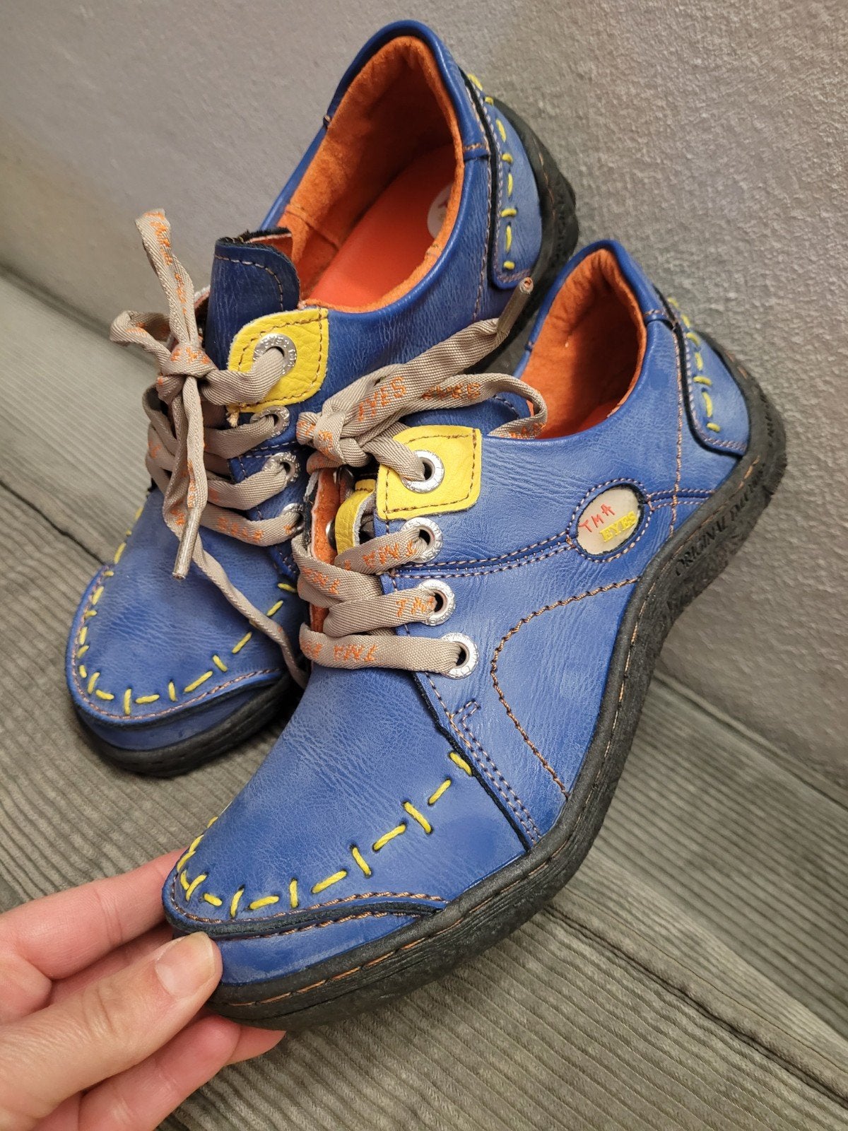 TMA EYES Blauwe Leren Sneakers Maat 38 - Nieuw!, TMA EYES, Blauw, Nieuw, Ophalen of Verzenden