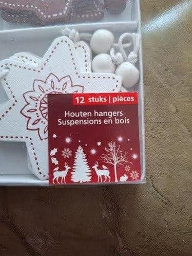 Houten kersthangers in doosje h, Evora, Onbekend, Nieuw, Ophalen of Verzenden