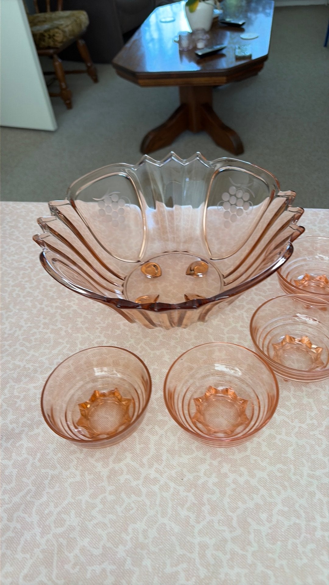 Glazen bowlschaal, Ophalen