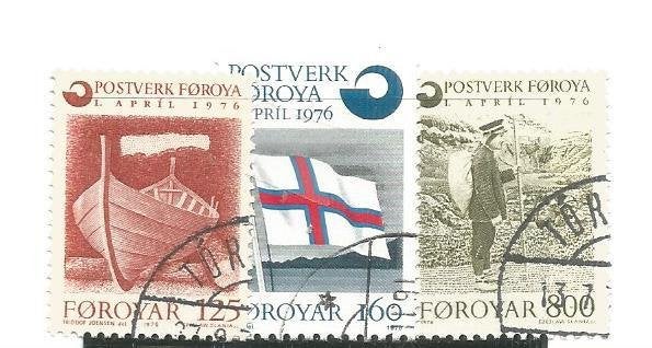 Faeröer Eilanden Postzegels 1976 - Mi. 21/23, Ophalen of Verzenden, Noorwegen, Gestempeld