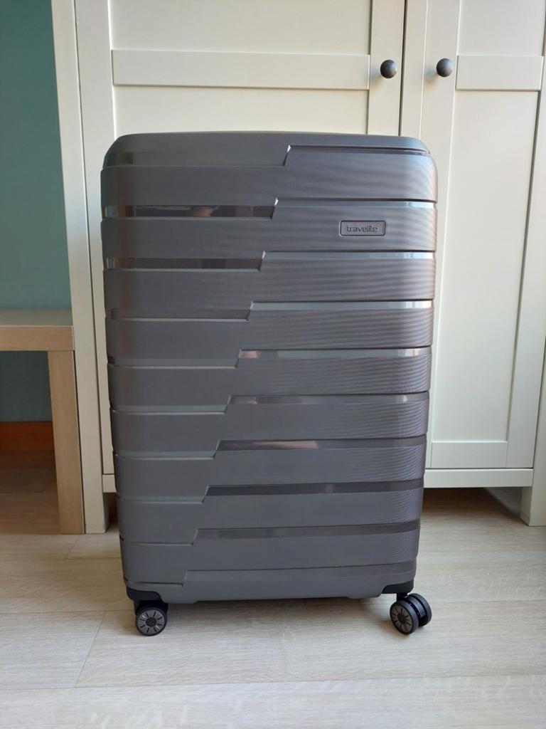 Travelite Air Base 4 Wiel Trolley L Anthracite, Ophalen, Minder dan 40 cm, Nieuw, 75 cm of meer