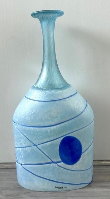 Kosta Boda Blue Galaxy flesvaas Bertil Vallien 1980's, Ophalen of Verzenden