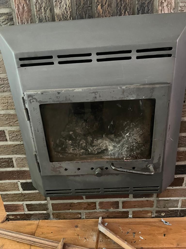Inzet haard 61/61cm groot, Huis en Inrichting, Kachels, Ophalen, Gebruikt, Houtkachel, Inbouw