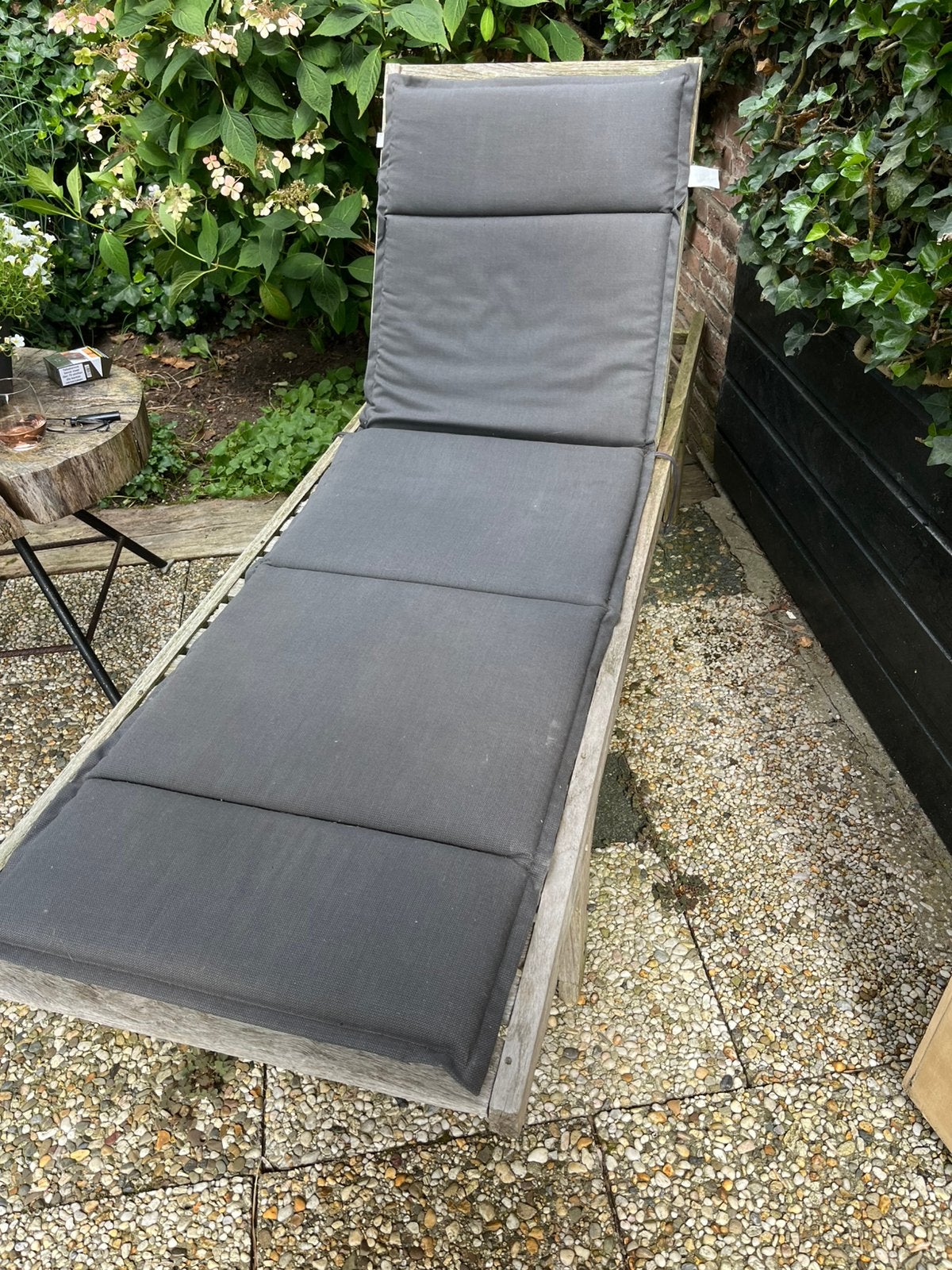 Teak houten ligbed, Tuin en Terras, Ligbedden, Ophalen, Gebruikt, Teakhout