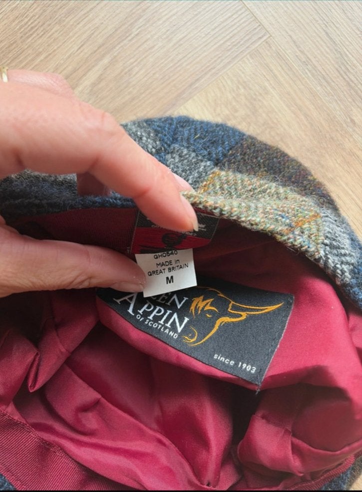 Glen Appin Harris Tweed wollen pet - Maat M, Ophalen of Verzenden, Zo goed als nieuw, Pet