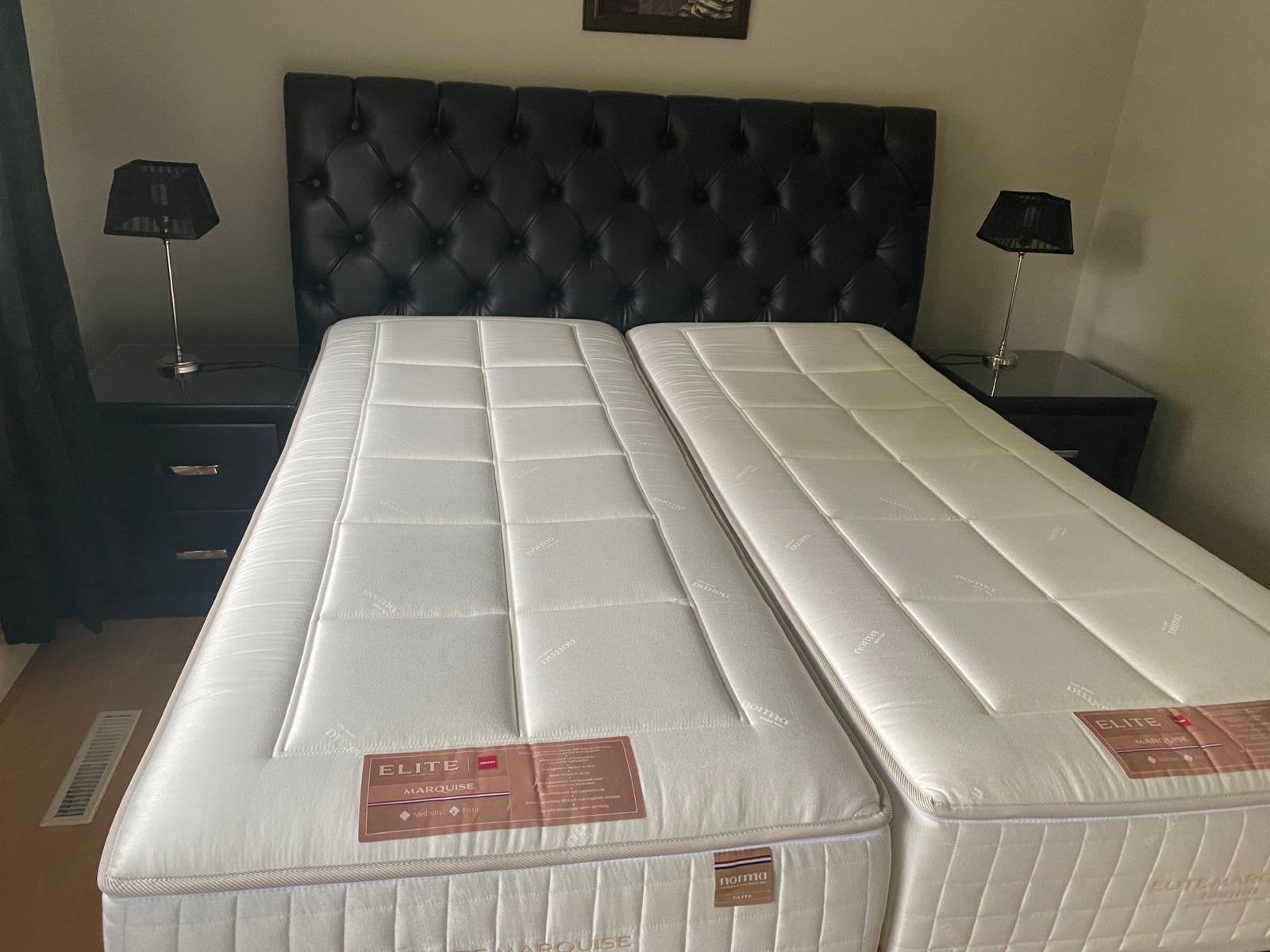 Luxe Elektrisch Verstelbaar Bed met Lederen Hoofdbord, Ophalen, Overige materialen, Verstelbaar, Zwart