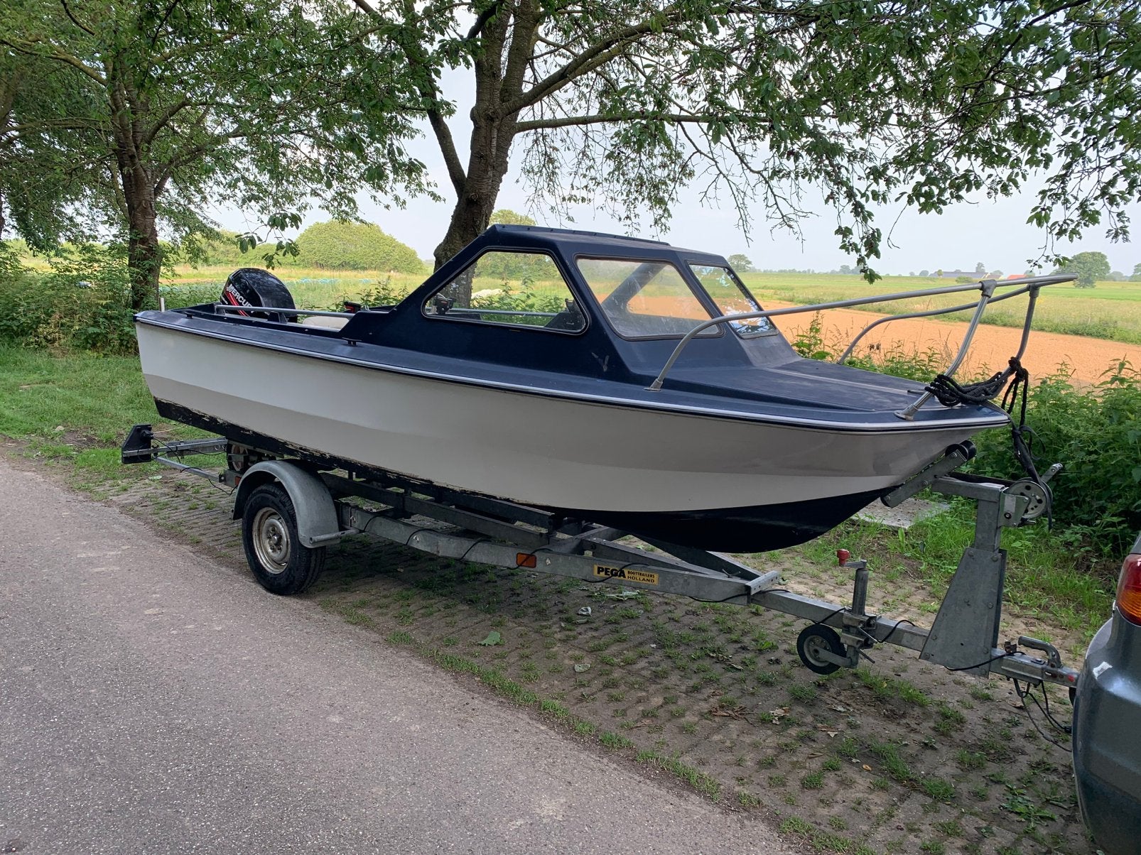 Beekman 485 25 pk 4 takt en trailer visboot consoleboot, Ophalen, 10 tot 30 pk, Gebruikt, Aluminium