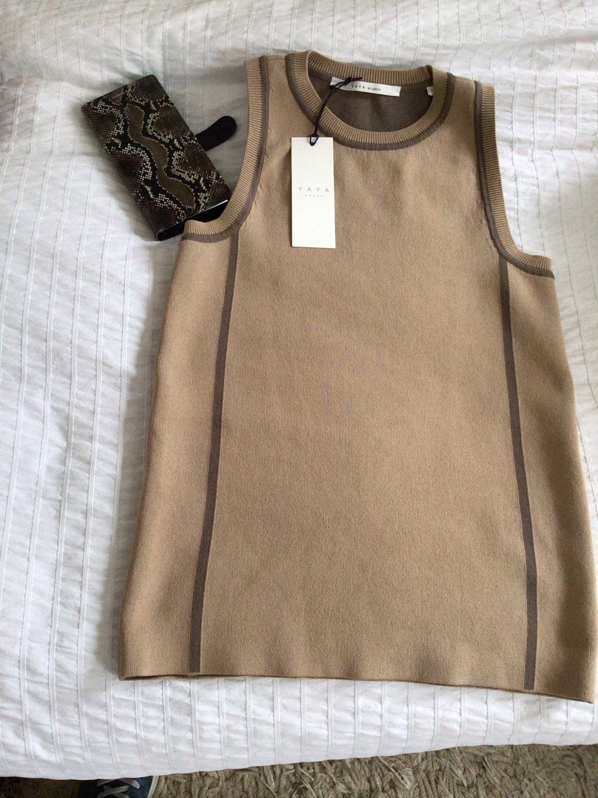 YaYa Women tanktop top nw met kaartje zand/ bruin S, Ophalen of Verzenden, Nieuw, Bruin, Zonder mouw