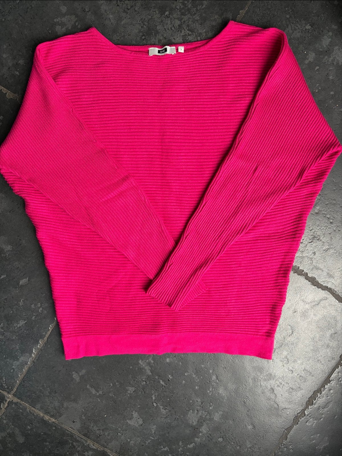 WE Fashion - fuchsia roze geribbelde trui shirt top maat S, Kleding | Dames, Ophalen of Verzenden, Zo goed als nieuw, Maat 36 (S)