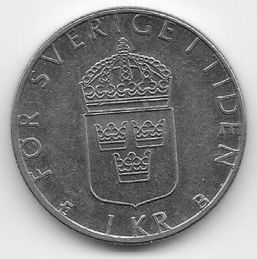 Zweden 1 krona 1997 KM# 852a, Verzenden, Overige landen, Losse munt