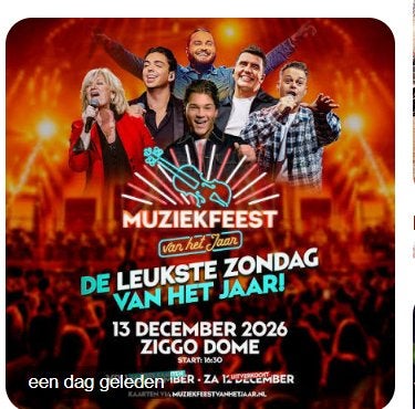 2 TICKETS MUZIEKEEST VAN HET JAAR 13 DECEMBER GEVRAAGD, Tickets en Kaartjes, Twee personen, December