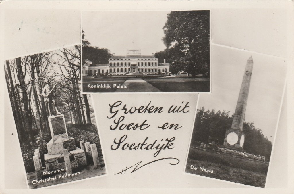 SOESTDIJK Monument Paleis Naald Groeten, Verzamelen, Verzenden, 1940 tot 1960, Gelopen, Utrecht