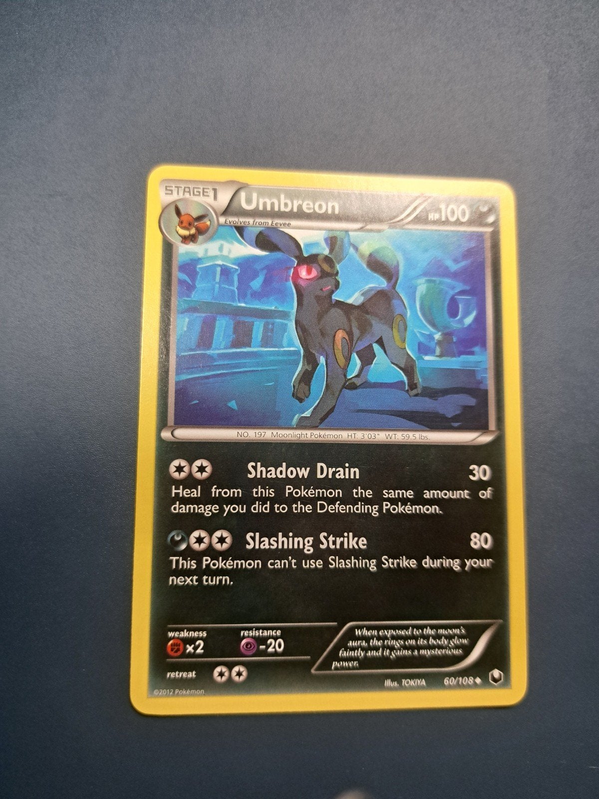 Pokemon kaart Umbreon 60/108 (2012), Ophalen of Verzenden, Zo goed als nieuw, Losse kaart
