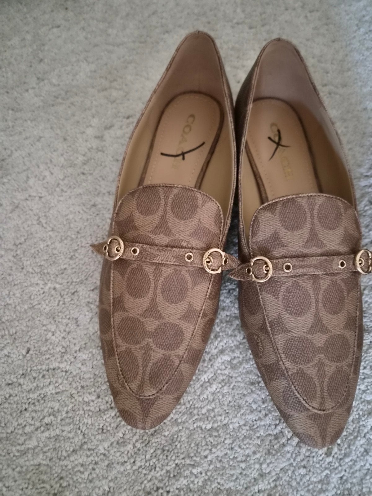 Coach Ballerina's/Instappers met gesp - Maat 38.5, Kleding | Dames, Bruin, Zo goed als nieuw, Coach, Ballerina's