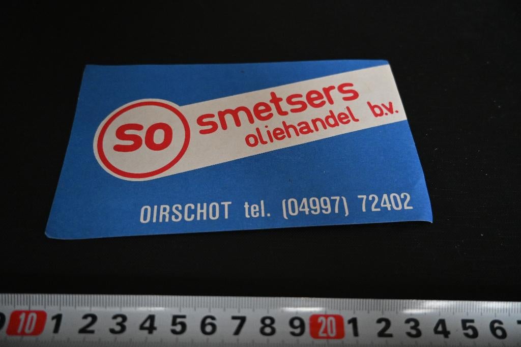 sticker Oirschot SMETSERS Oliehandel bv 04997-72402, Ophalen, Zo goed als nieuw